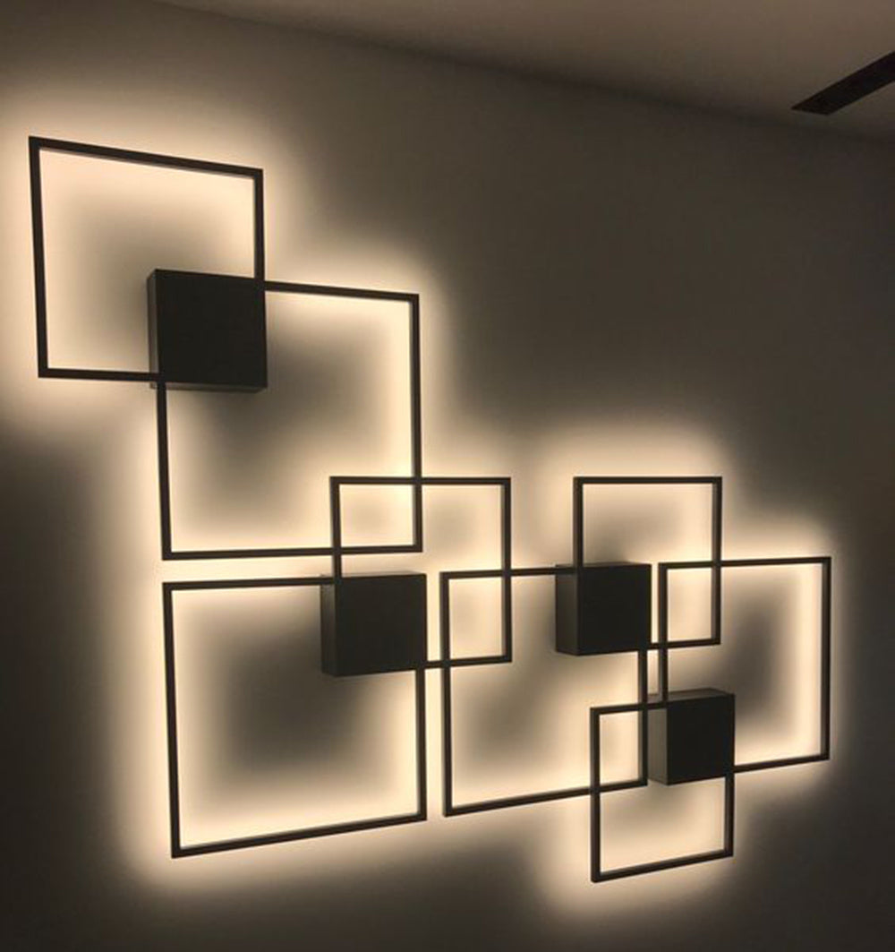 Geometric line LED wall light