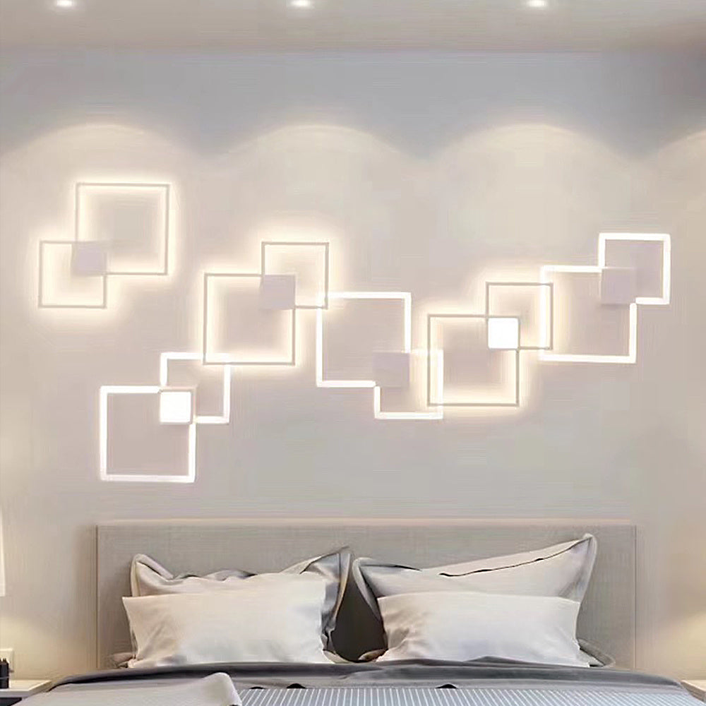 Geometric line LED wall light