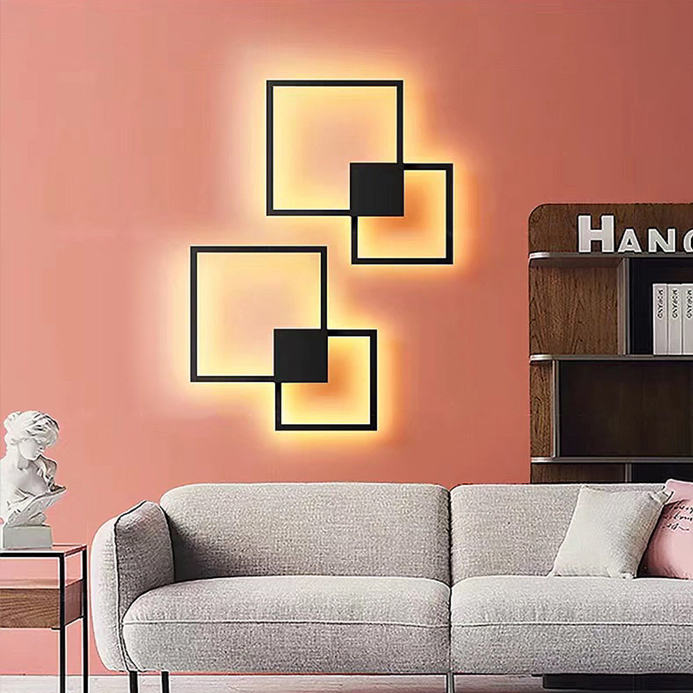 Geometric line LED wall light