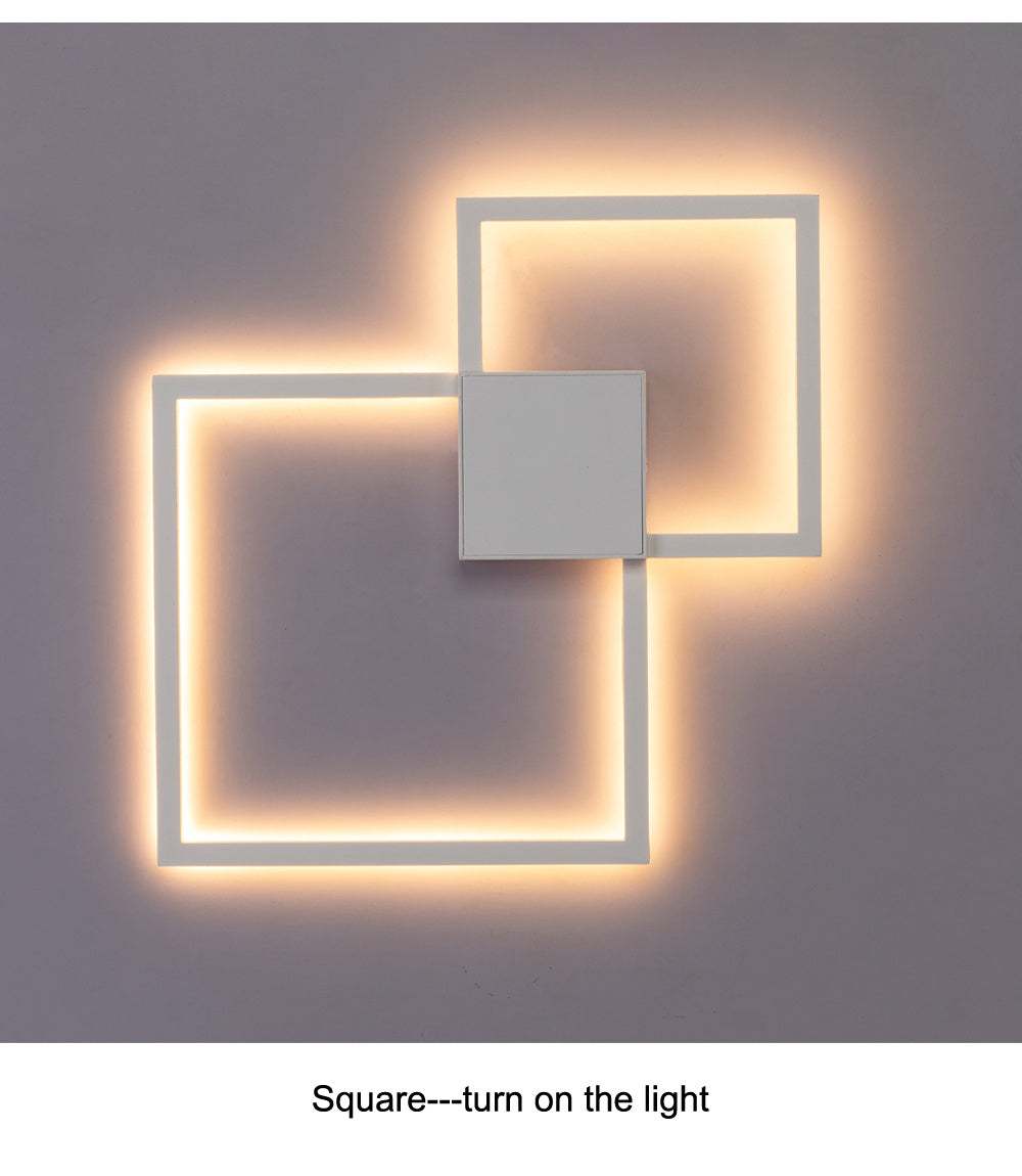 Geometric line LED wall light